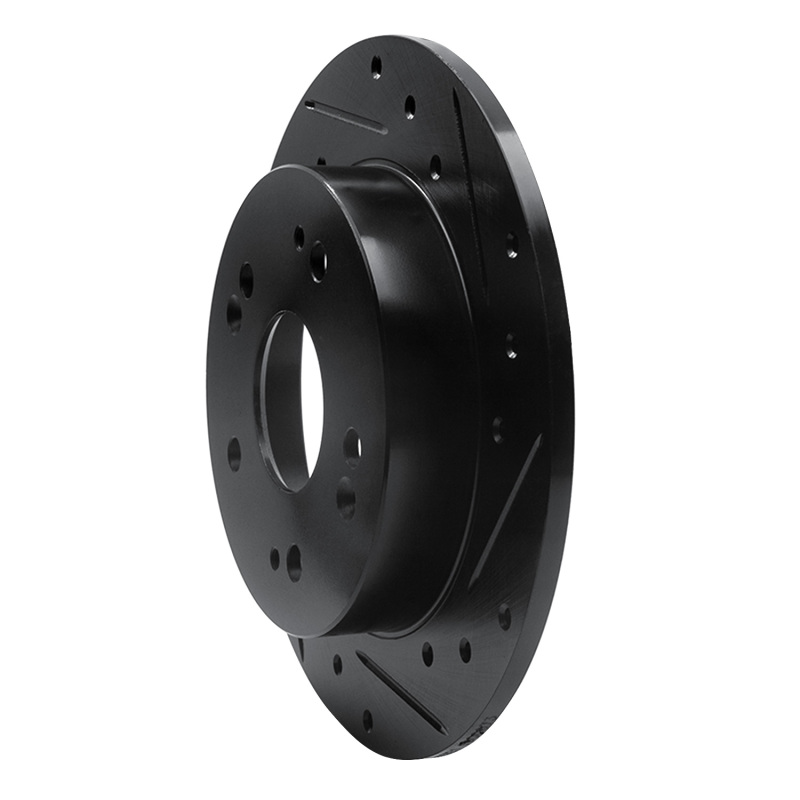 Acura CSX Brake Rotor (1) - Rear Right - R1 Concepts - Drilled & Slotted - Black - `97-`15